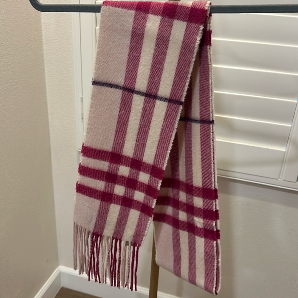 Burberry Magenta Cashmere Scarf